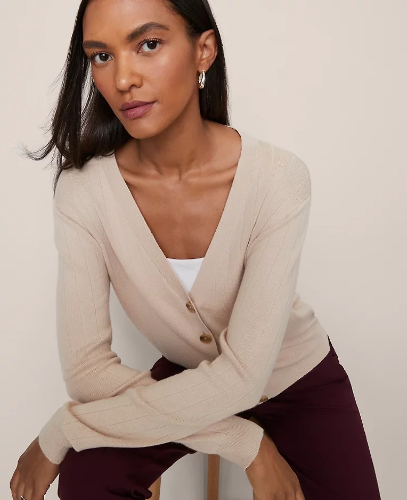Ann Taylor Ribbed Wedge Cardigan Women's