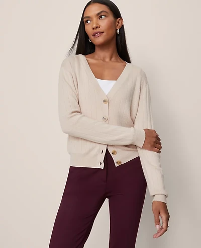 Ann Taylor Ribbed Wedge Cardigan Women's