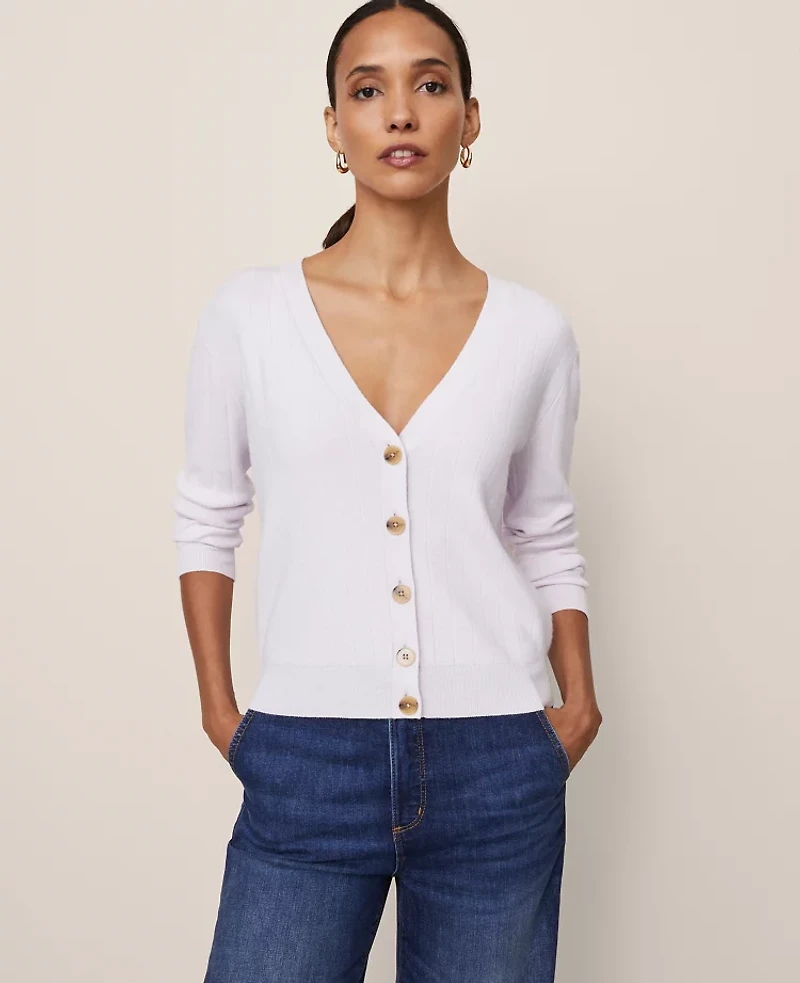 Ann Taylor Ribbed Wedge Cardigan Women's