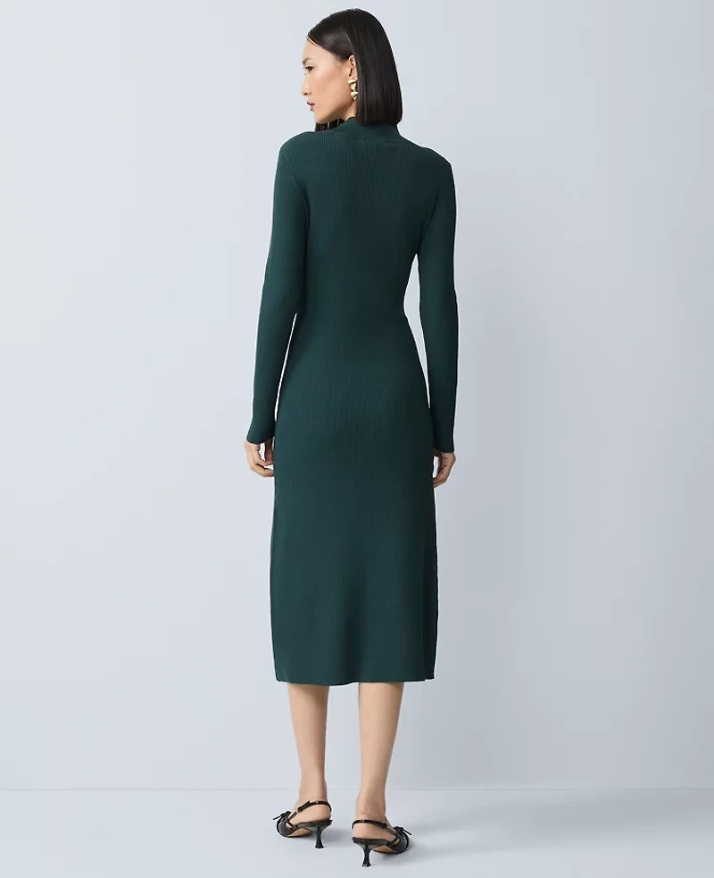 Ann Taylor Ribbed Button Sweater Dress Women's