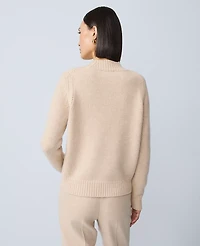 Ann Taylor Cashmere Mock Neck Sweater Oatmeal Women's