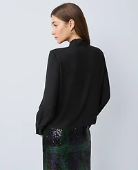 Ann Taylor Pleat Neck Blouse Women's