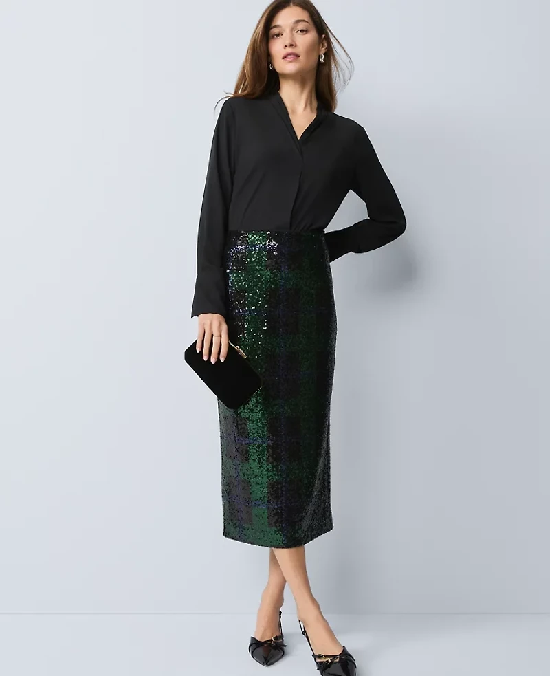 Ann Taylor Pleat Neck Blouse Women's