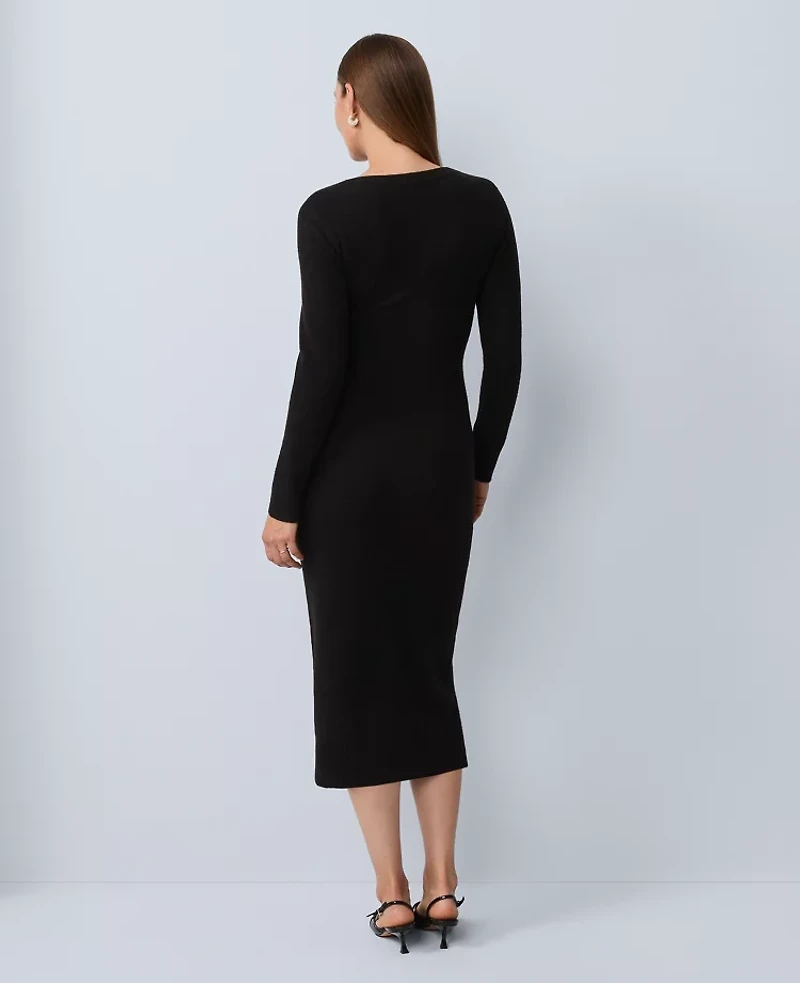 Ann Taylor Wrap Sweater Sheath Dress Black Women's