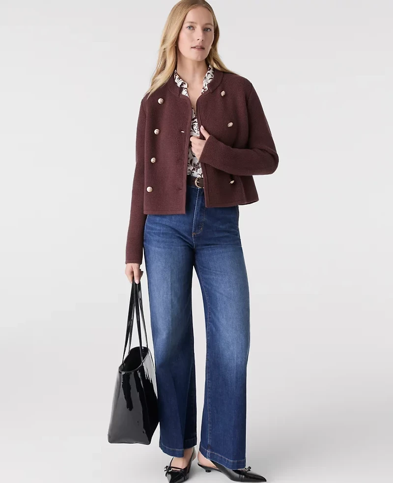 Ann Taylor Double Breasted Sweater Jacket Women's