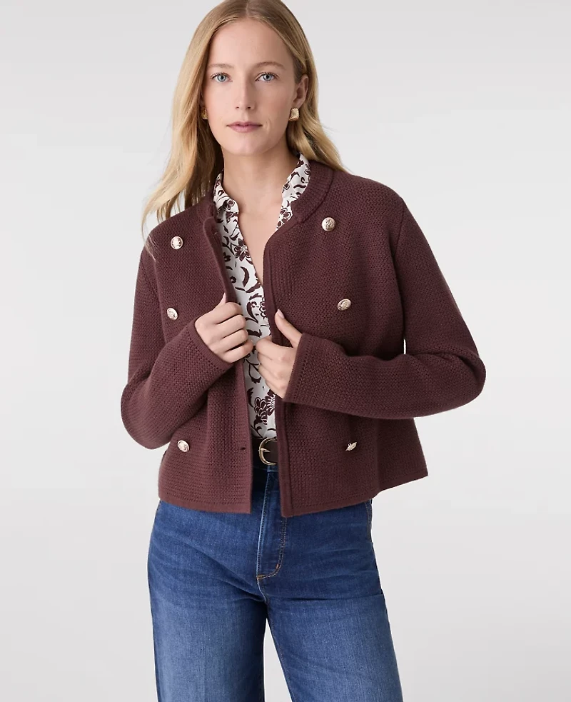 Ann Taylor Double Breasted Sweater Jacket Women's