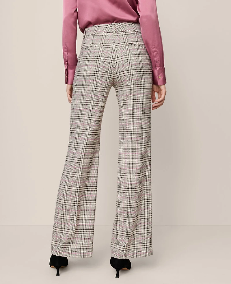 Ann Taylor The Petite Jayne Trouser Pant Plaid — Curvy Fit Pale Sandalwood Women's