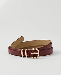 Ann Taylor Skinny Croco Belt Windsor Wine Women's