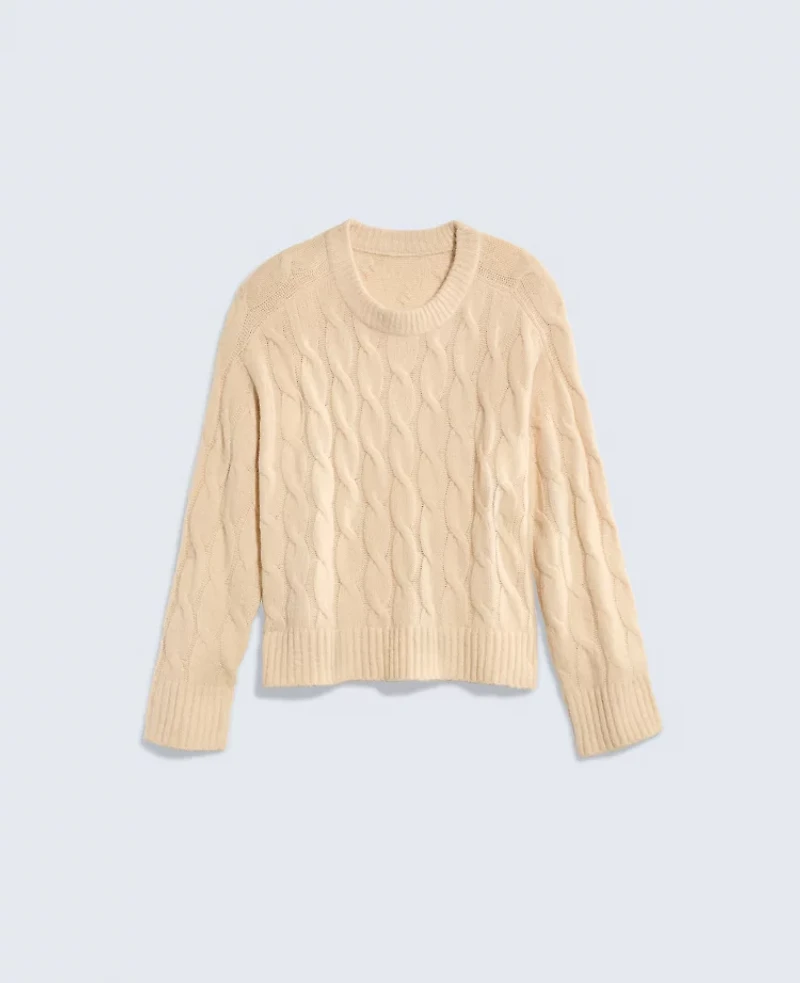Ann Taylor Cable Crew Neck Sweater Women's