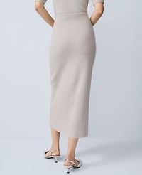 Ann Taylor Embellished Sweater Skirt Medium Light Heather Grey Women's