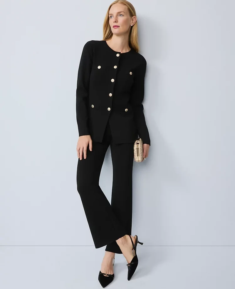Ann Taylor The Flare Sweater Pant Black Women's