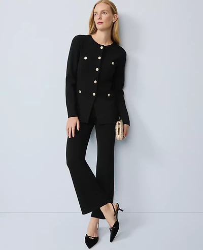 Ann Taylor The Flare Sweater Pant Size Large Black Women's