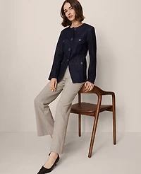 Ann Taylor Denim Split Hem Jacket Classic Rinse Wash Women's