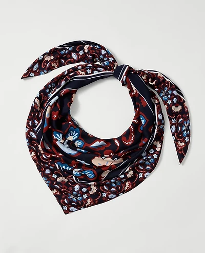 Ann Taylor Floral Square Scarf Night Sky Women's