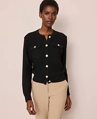 Ann Taylor Bouclé Crew Neck Cardigan Women's