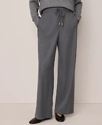 Ann Taylor Weekend Collection Wide-Leg Jogger Pant Dusk Grey Melange Women's