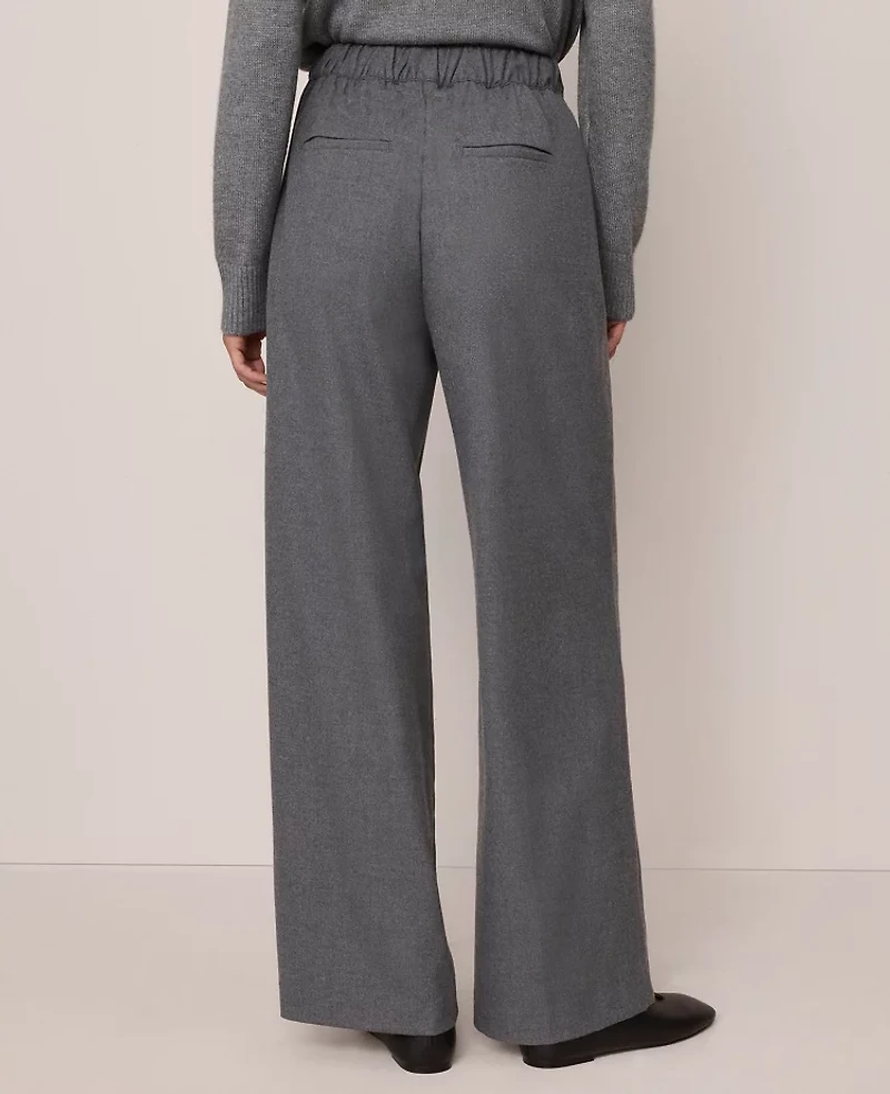 Ann Taylor Weekend Collection Wide-Leg Jogger Pant Dusk Grey Melange Women's