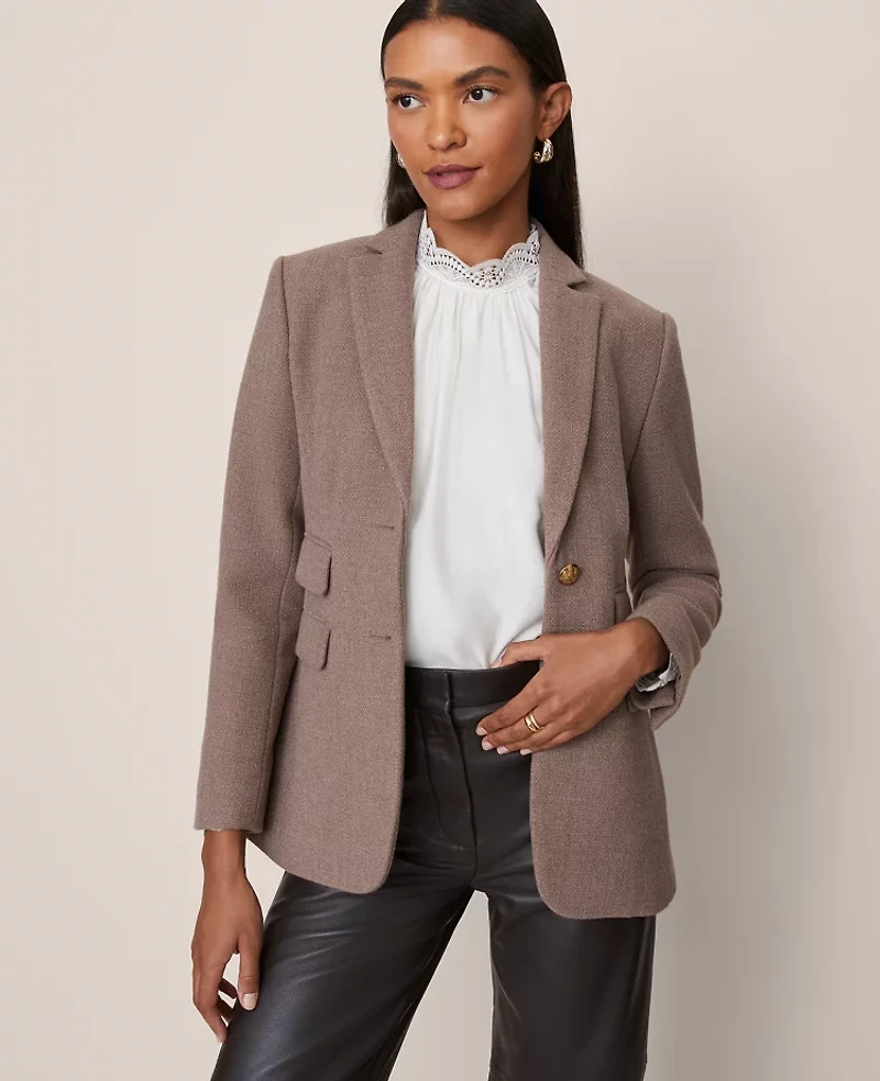 Ann Taylor The Petite Greenwich Blazer Cardamom Heather Women's