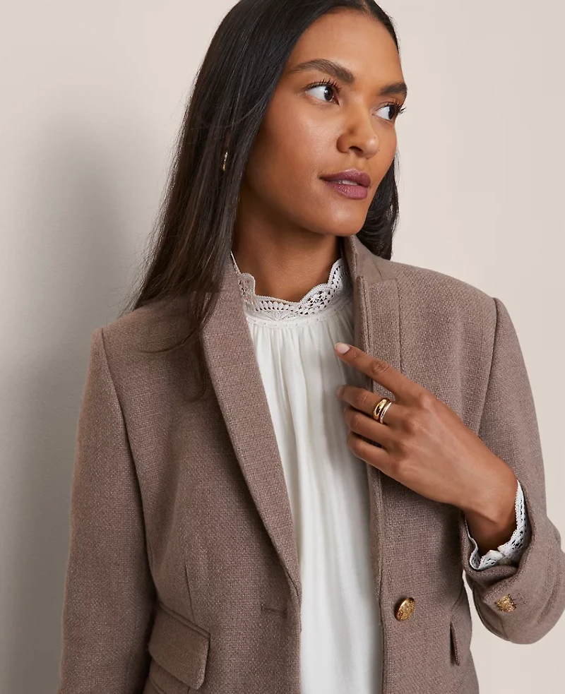 Ann Taylor The Petite Greenwich Blazer Cardamom Heather Women's