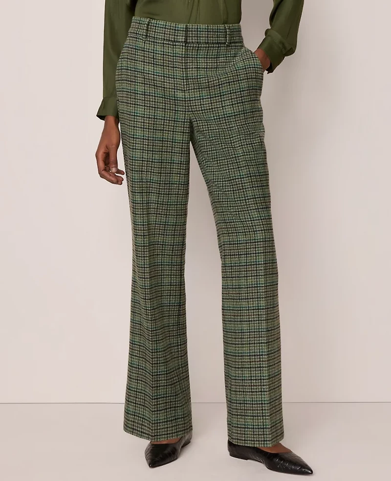 Ann Taylor The Jayne Pant Houndstooth Muted Moss Women's