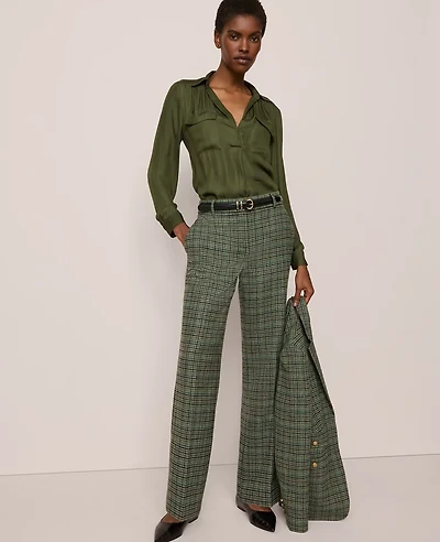 Ann Taylor The Jayne Pant Houndstooth Muted Moss Women's