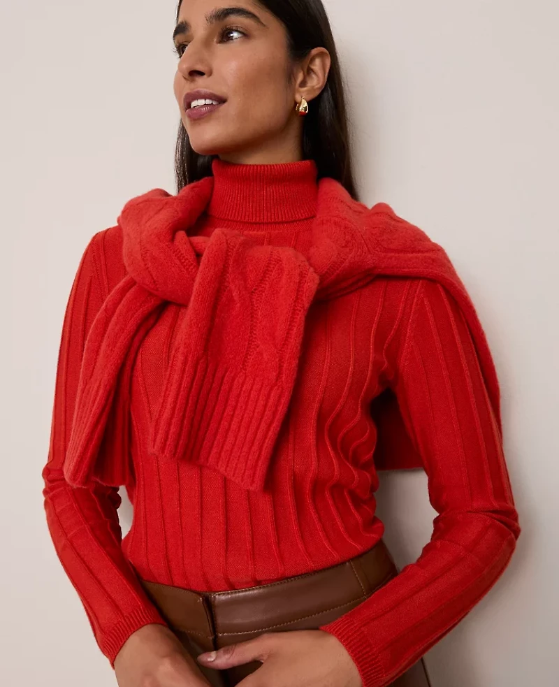 Ann Taylor Ribbed Turtleneck Sweater Women's