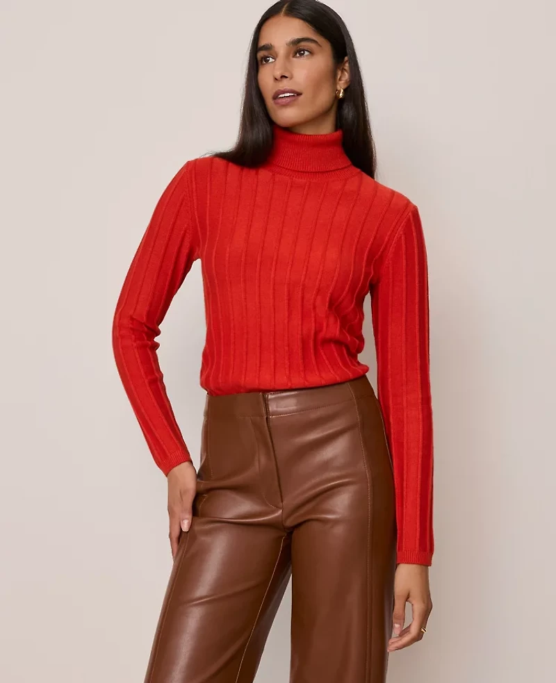 Ann Taylor Ribbed Turtleneck Sweater Women's