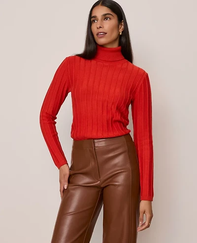 Ann Taylor Ribbed Turtleneck Sweater Women's