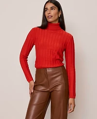 Ann Taylor Ribbed Turtleneck Sweater Women's