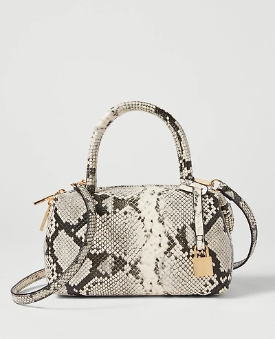 Ann Taylor Snake Print Mini Crossbody Bag Black Women's
