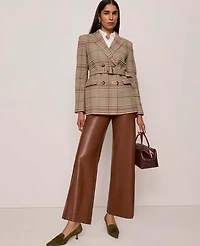 Ann Taylor The Fitted Belted Blazer Plaid Pure Chocolate Women's