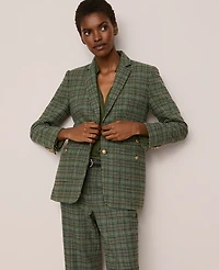 Ann Taylor The Petite Greenwich Blazer Houndstooth Muted Moss Women's