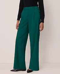 Ann Taylor The Petite Side Button Wide-Leg Pant Night Garden Women's