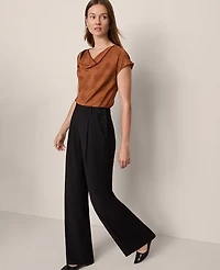 Ann Taylor The Petite Side Button Wide-Leg Pant Women's