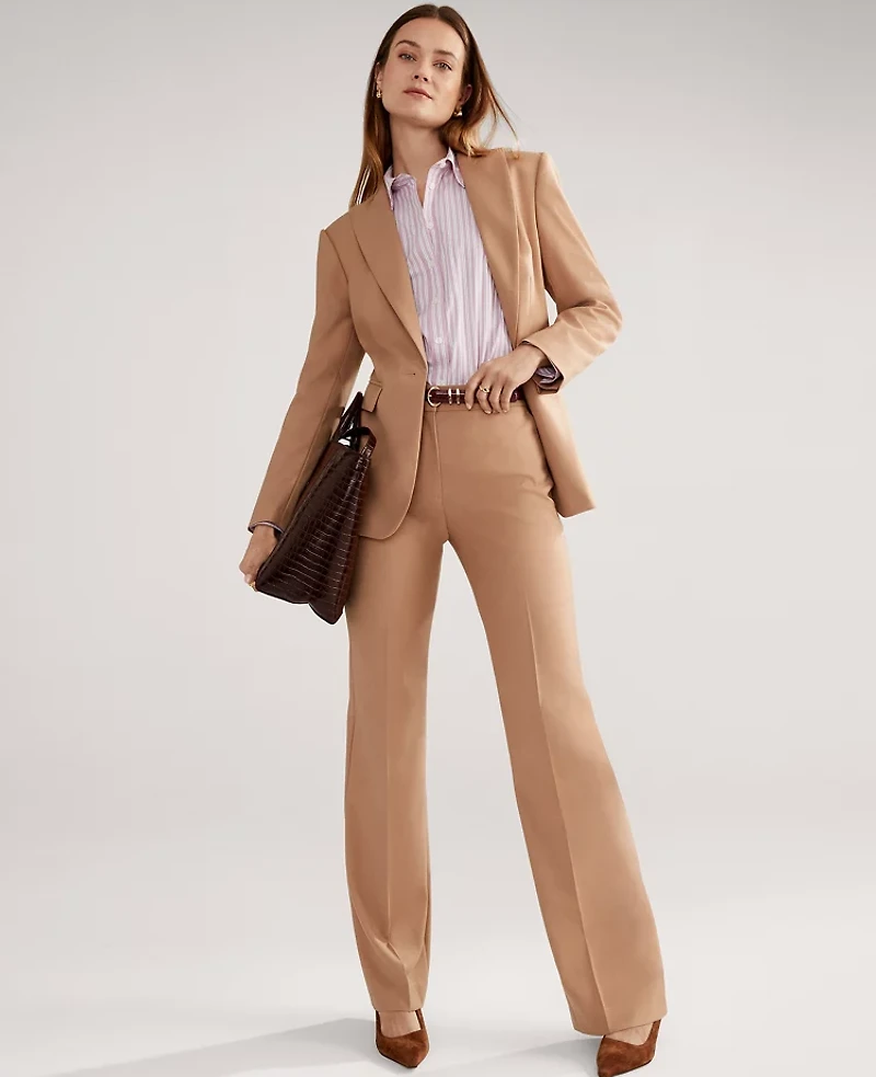 Ann Taylor The Petite Straight Pant Sesame Women's