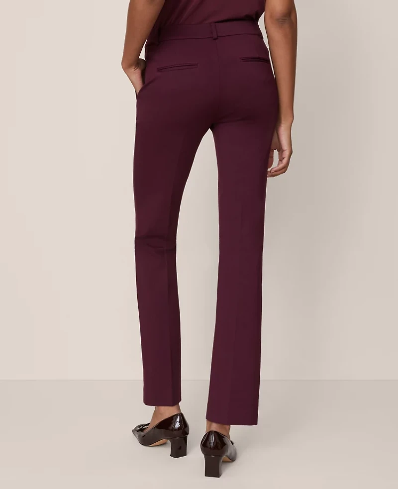 Ann Taylor The Petite Straight Pant Ponte Poised Plum Women's