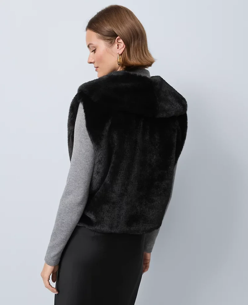 Ann Taylor Faux Fur Vest Women's