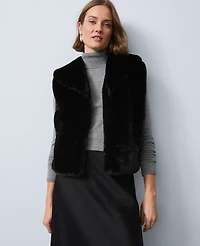 Ann Taylor Faux Fur Vest Women's