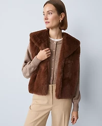 Ann Taylor Faux Fur Vest Women's
