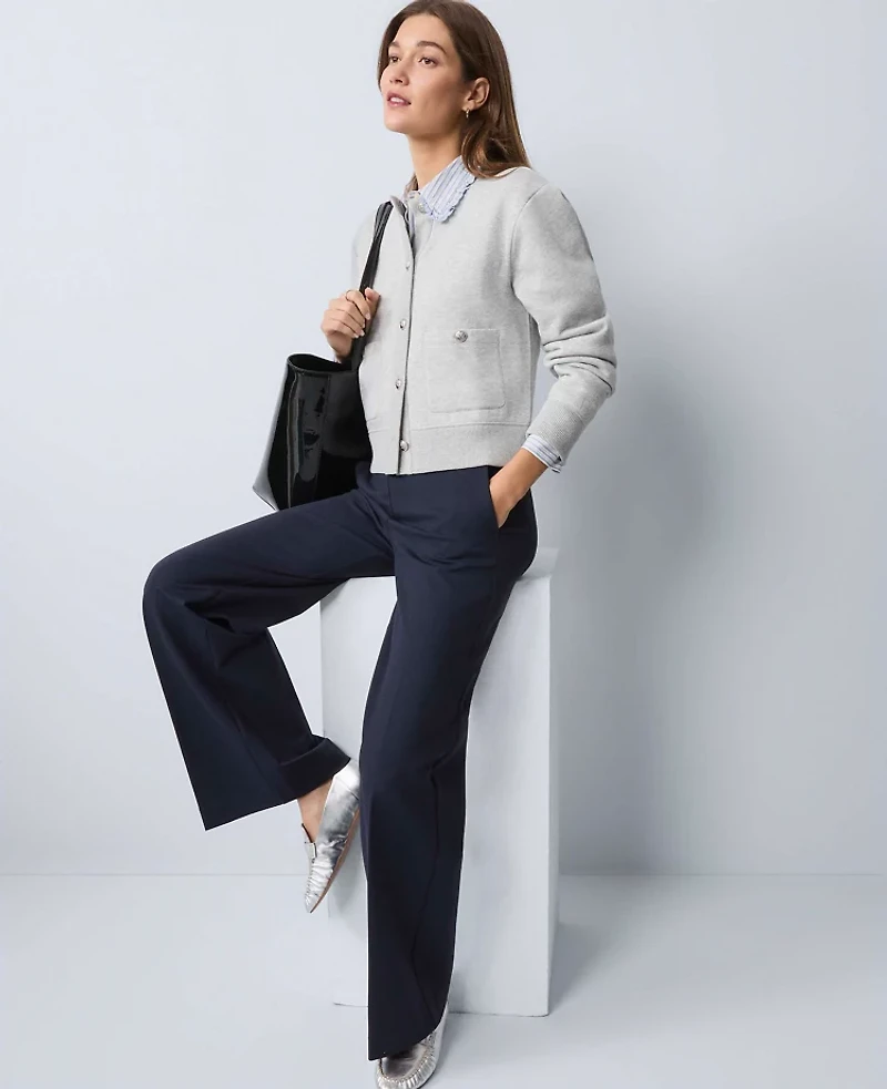 Ann Taylor Weekend Collection Easy Perfect Wide Leg Pant Ponte Night Sky Women's