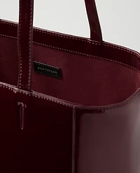 Ann Taylor Weekend Collection Patent Tote Cherry Pie Women's