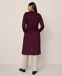 Ann Taylor Petite Belted Trench Vest Poised Plum Women's