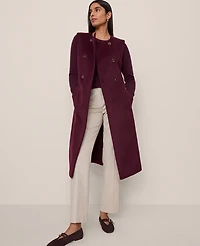 Ann Taylor Petite Belted Trench Vest Poised Plum Women's