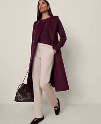 Ann Taylor Petite Belted Trench Vest Poised Plum Women's
