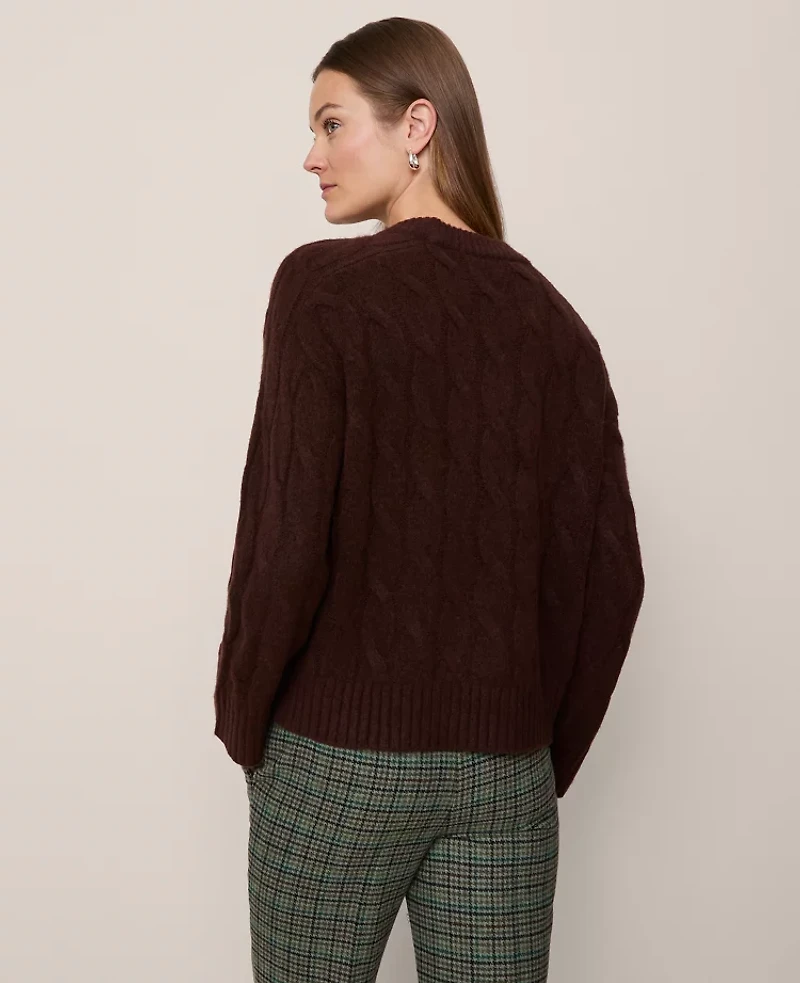 Ann Taylor Petite Cable Crew Neck Sweater Women's
