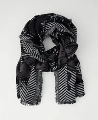 Ann Taylor Floral Scarf Black Women's