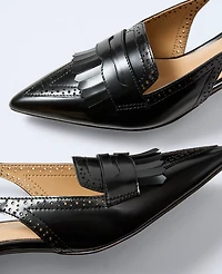 Ann Taylor Leather Kiltie Slingback Pump Women's