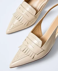 Ann Taylor Leather Kiltie Slingback Pump Women's