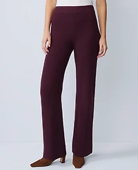 Ann Taylor Weekend Collection Waffle Sweater Pant Poised Plum Women's