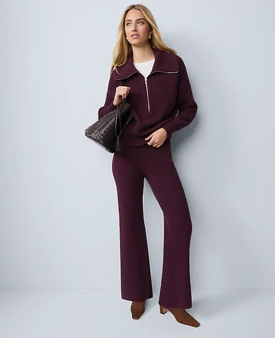 Ann Taylor Weekend Collection Waffle Sweater Pant Poised Plum Women's